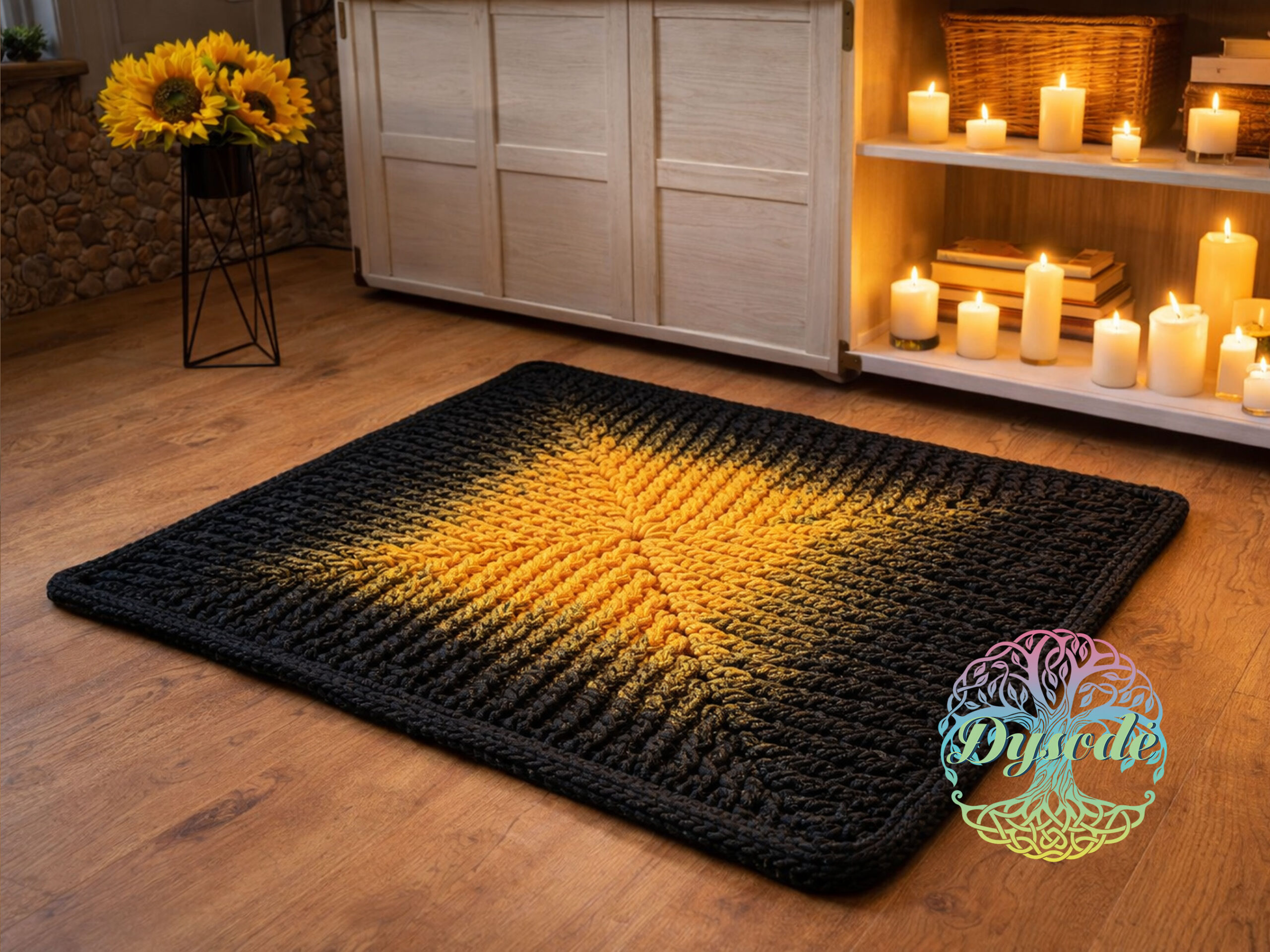 geltonos juodos ombre mociutes kvadratas