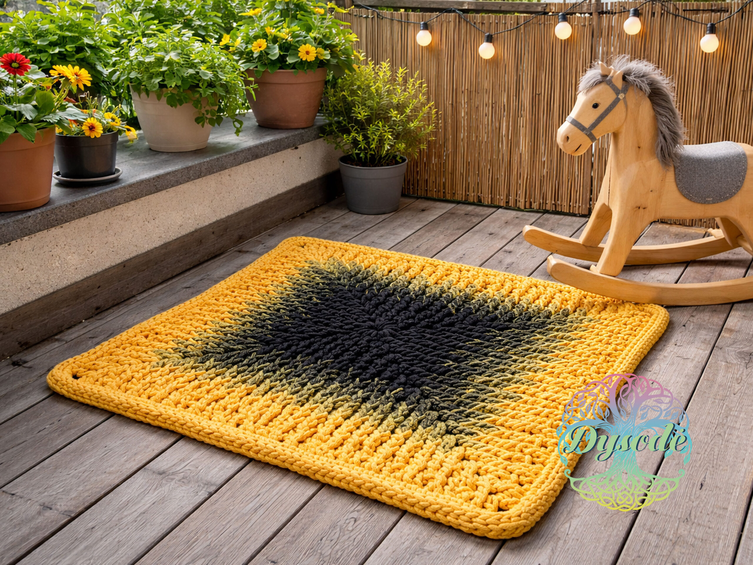 juodos geltonos ombre mociutes kvadratas