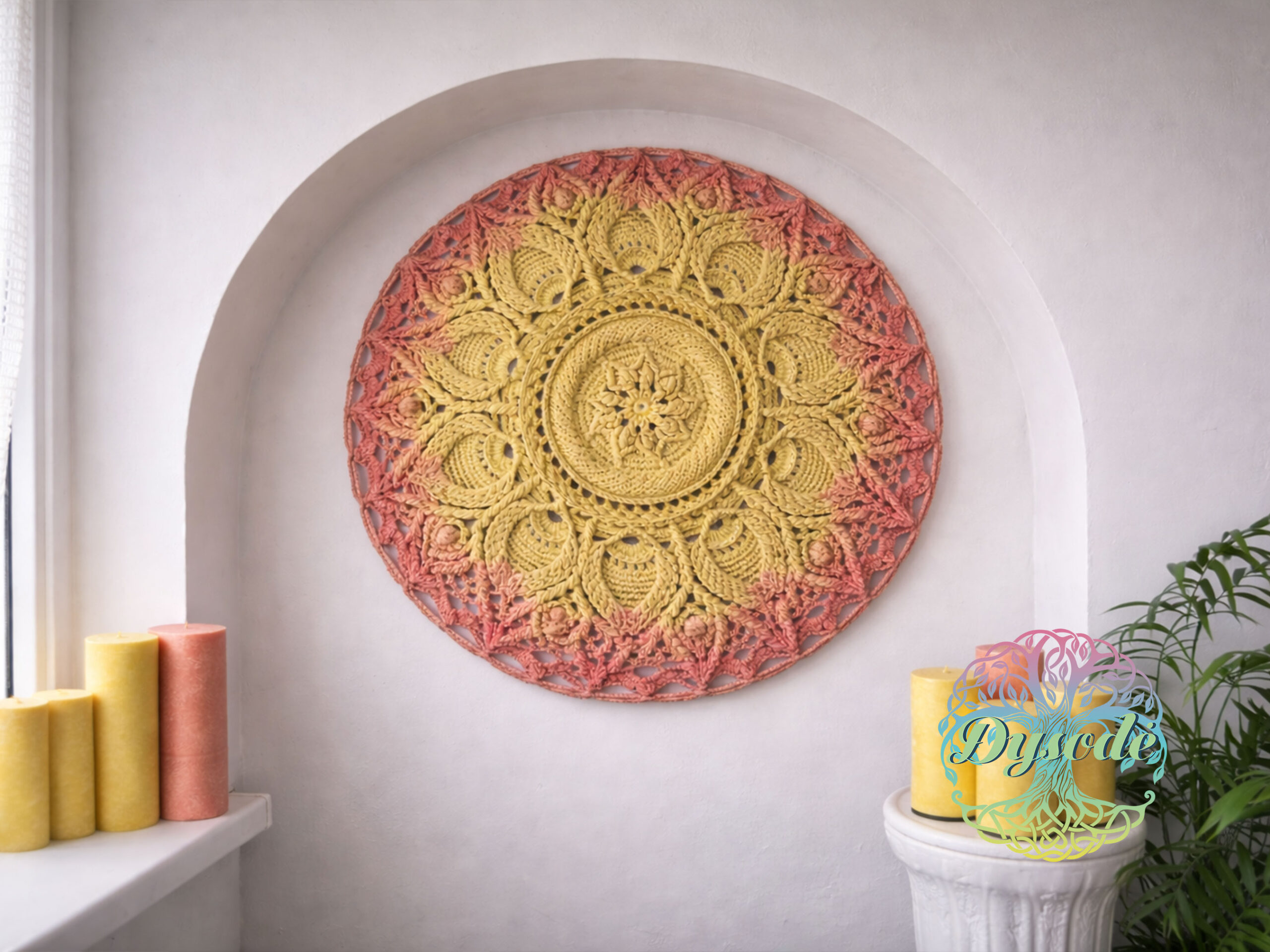 Geltona koralo ombre lot13