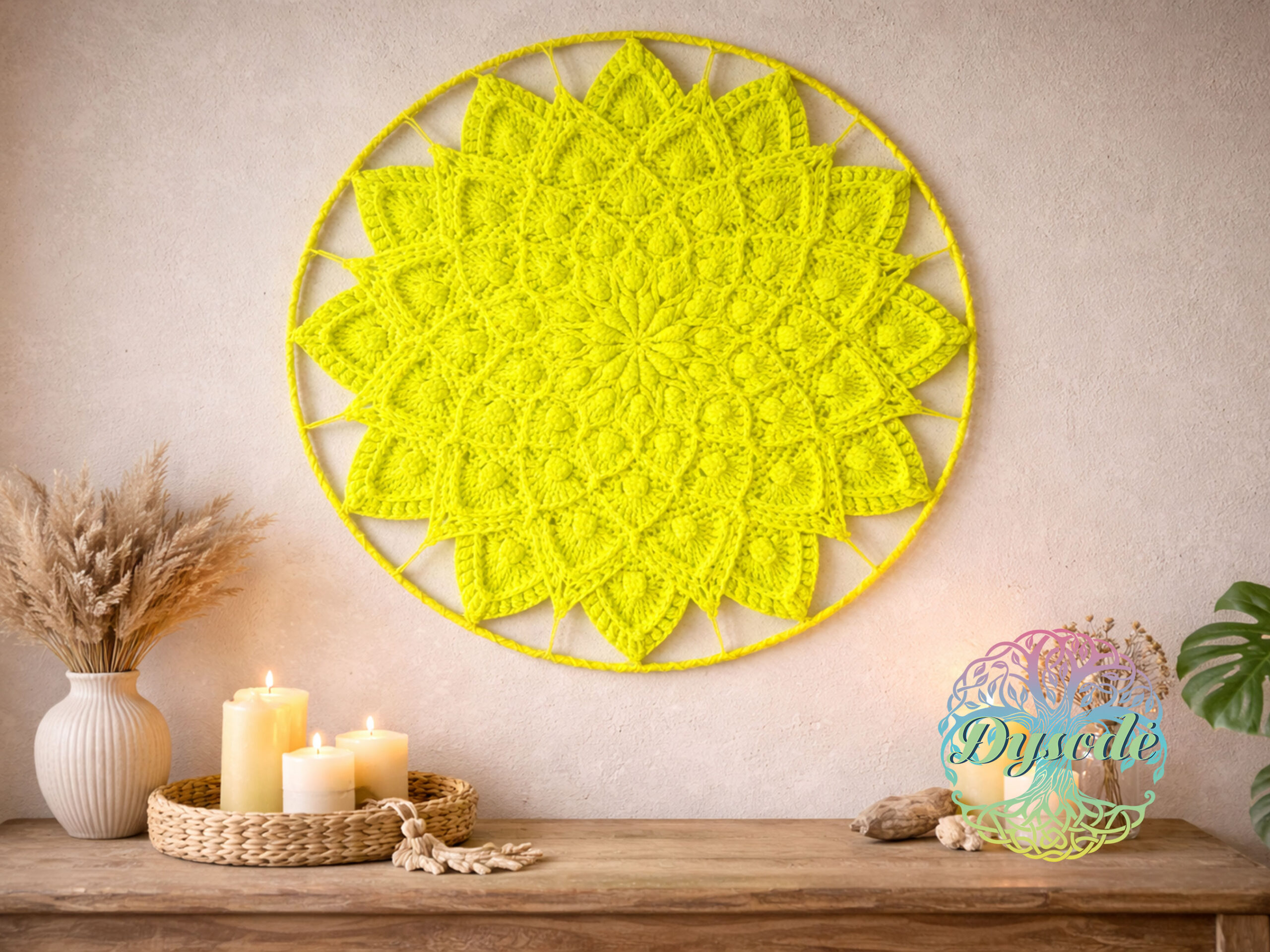 neonine geltona mandala lotosas2